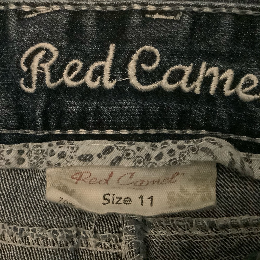Red camel Size 11 thick stitch jeans